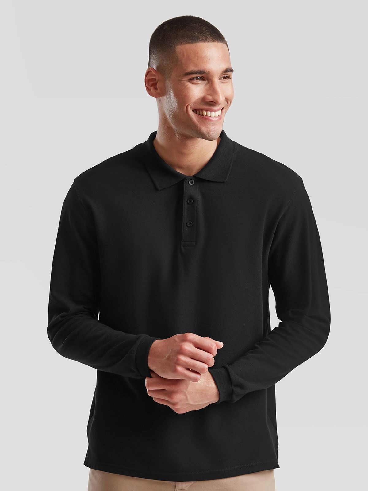 Premium Long Sleeve Polo - Fruit of the Loom