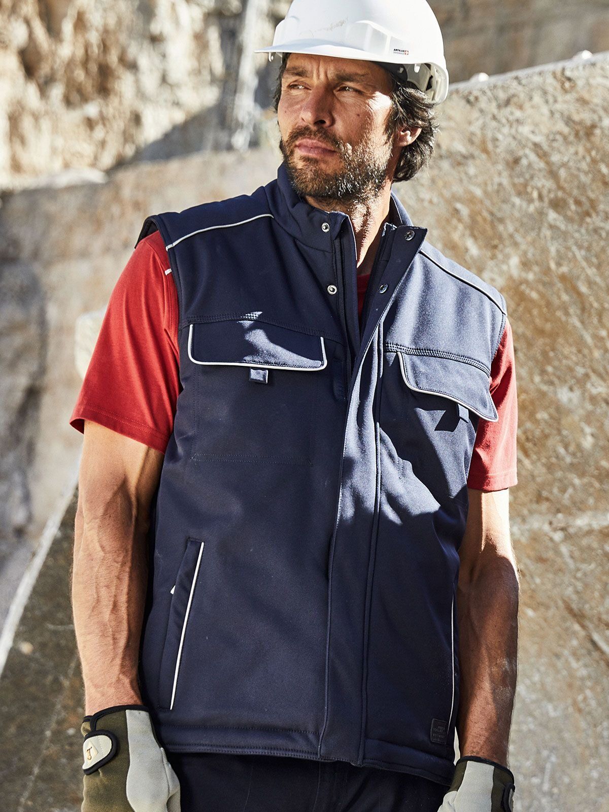 Workwear Softshell Padded Vest - Solid - daiber
