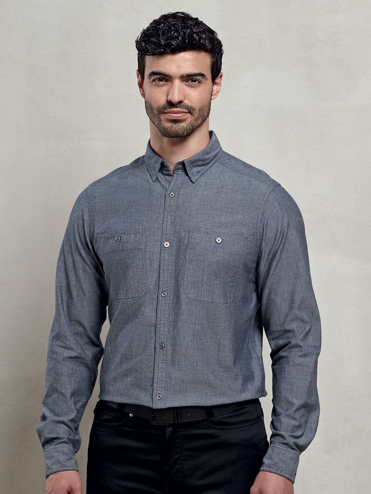 Men's Organic Chambray Fairtrade Shirt - Premier