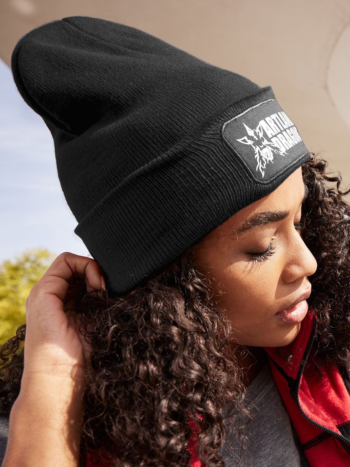 Classic Knitted Beanie With Patch - Myrtle Beach