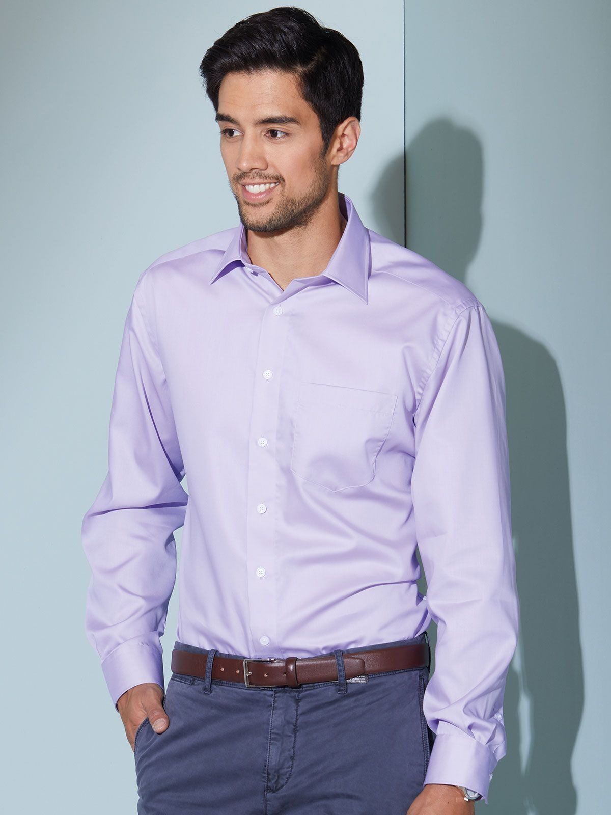 Men's Business Shirt Long-Sleeved - James & Nicholson