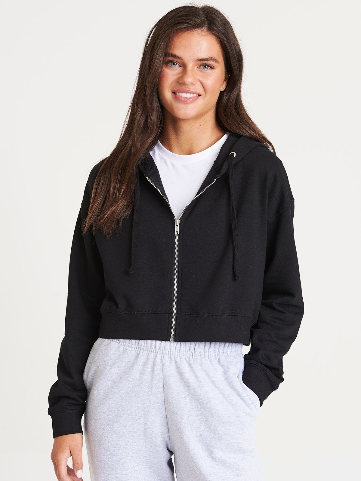 Girlie Fashion Cropped Zoodie - Just Hoods by AWDis