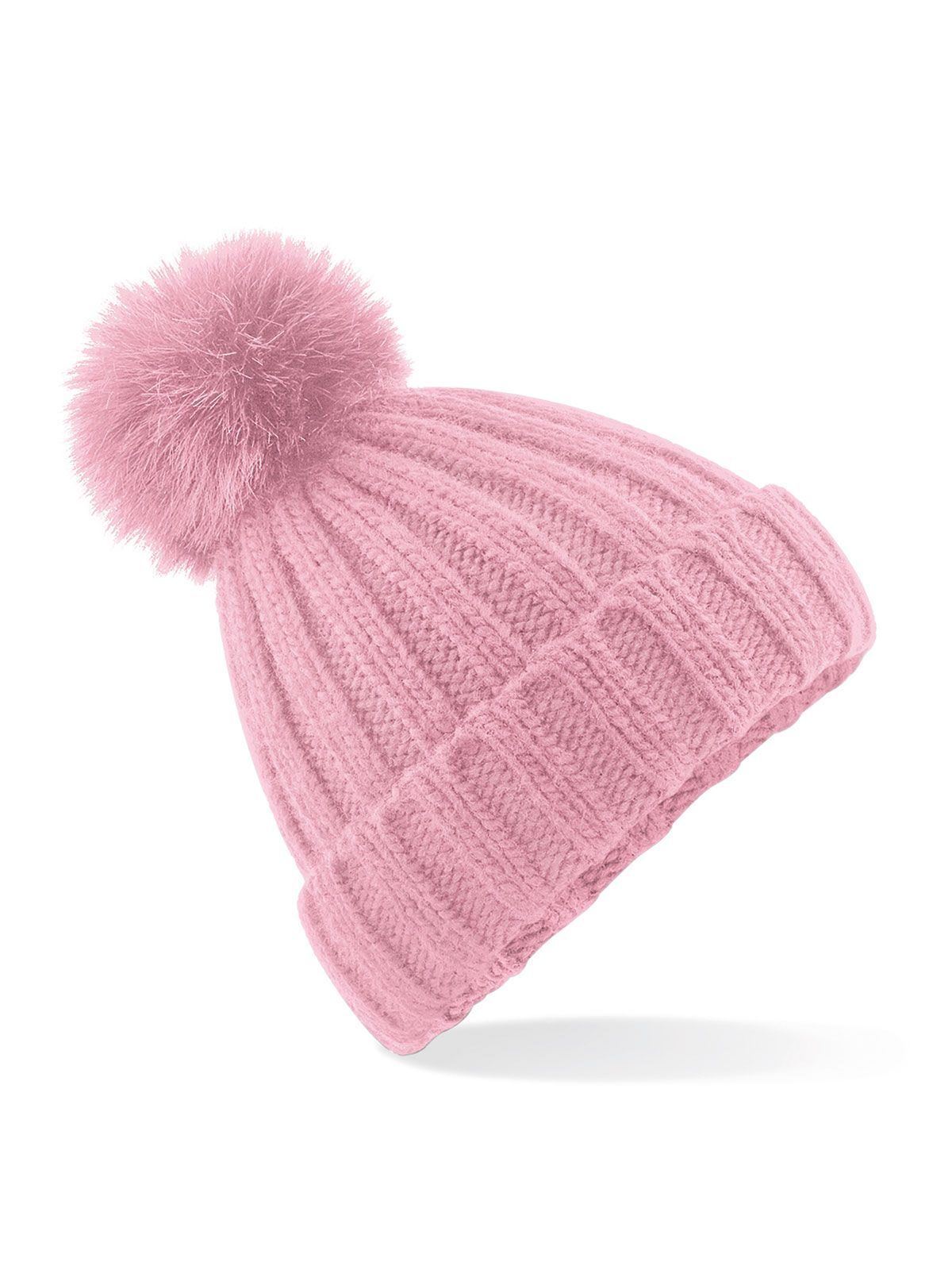Verbier Fur Pop Pom Chunky Beanie - Beechfield