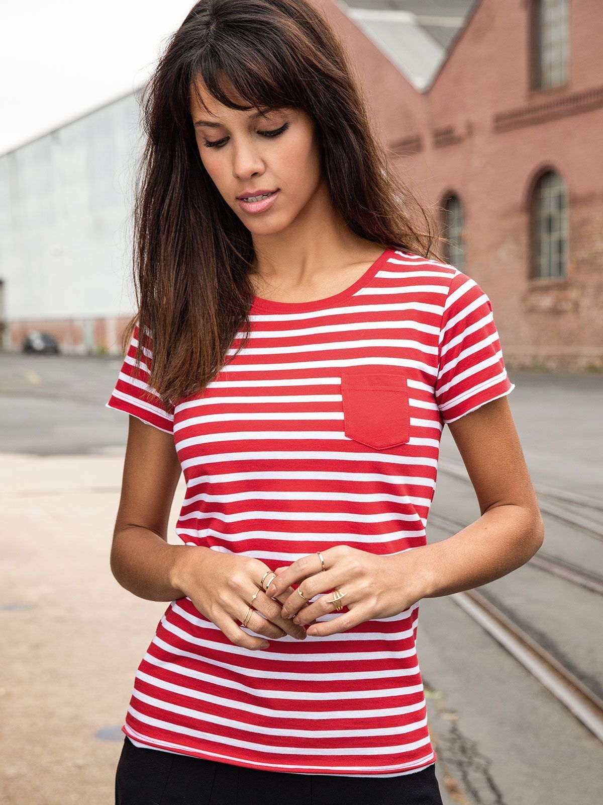 Ladies' T-Shirt Striped - James & Nicholson