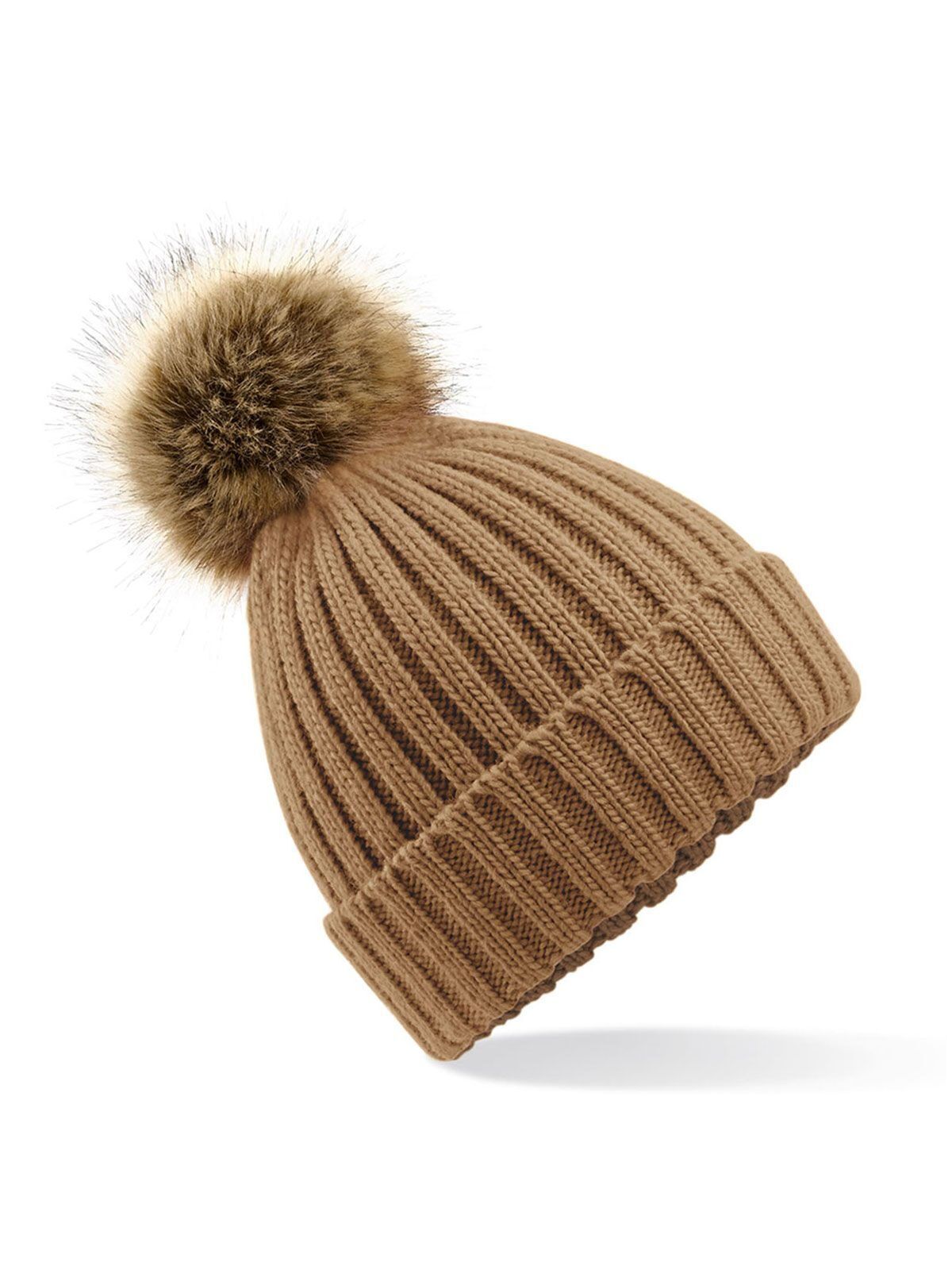 Fur Pom Pom Chunky Beanie - Beechfield