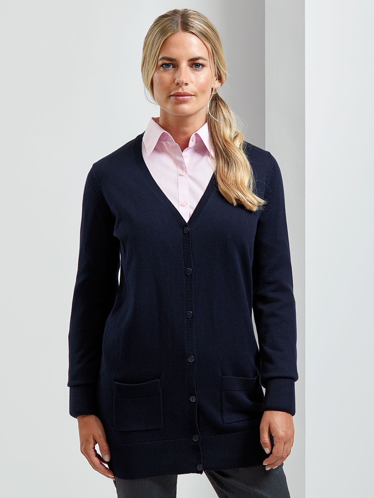 Ladies' Log Length Knitted Cardigan - Premier