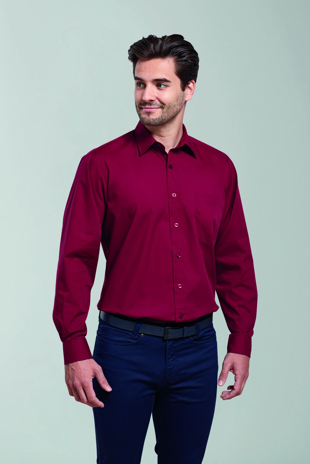Men's Long Sleeve Poplin Shirt - Premier