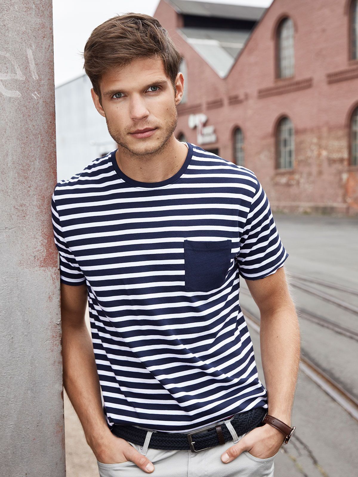 Men's T-Shirt Striped - James & Nicholson