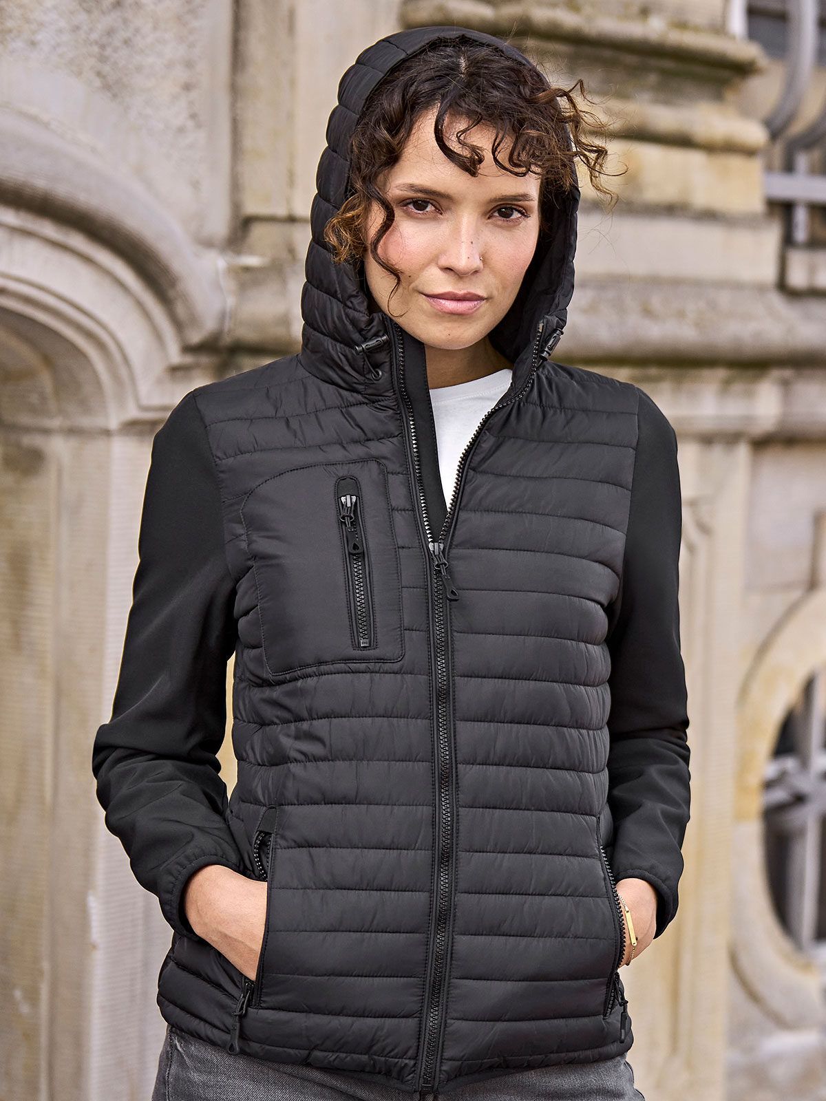 Ladies Hooded Crossover Jacket - Tee Jays