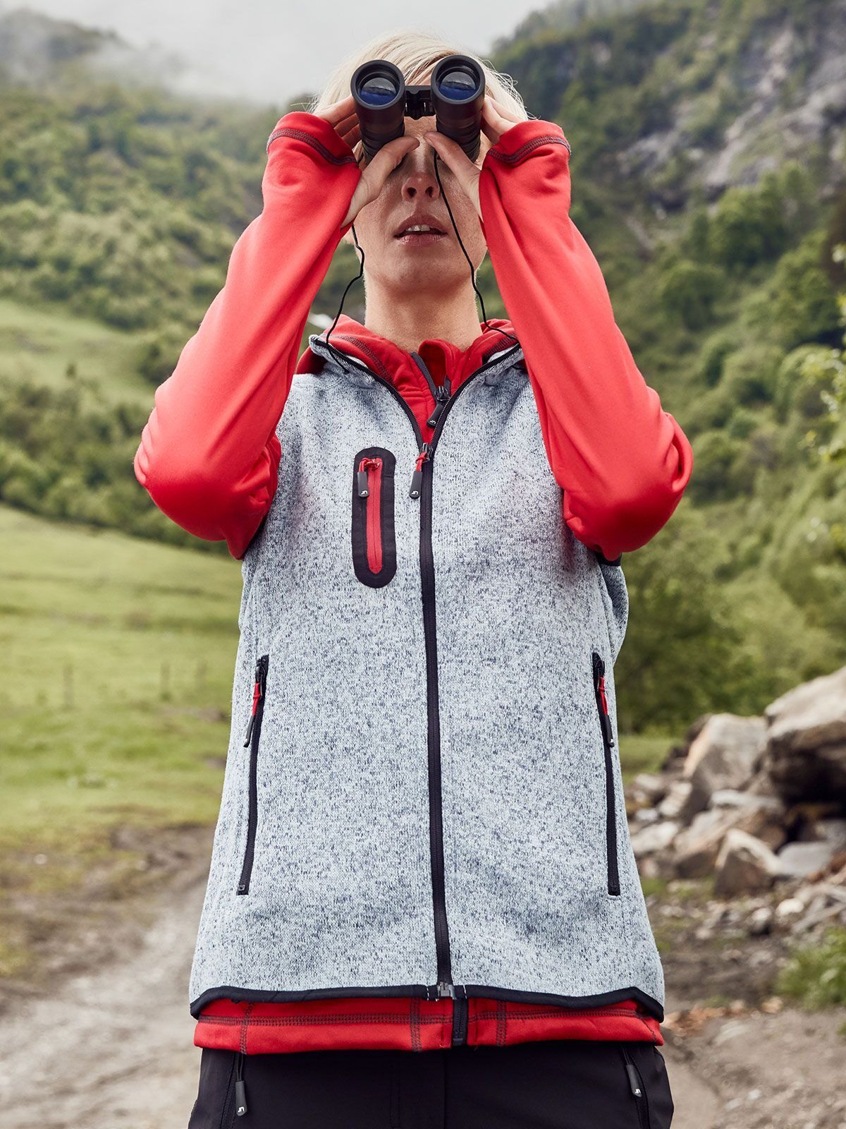 Ladies Knitted Fleece Vest - daiber