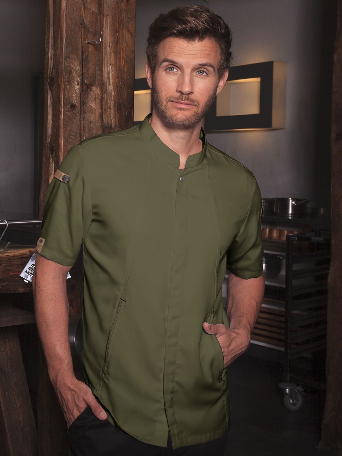 Chefs Jacket Short-Sleeve Green Generation - Karlowsky