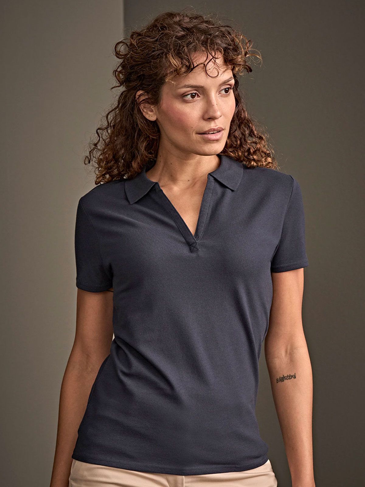 Women Luxury Stretch V Polo - Tee Jays