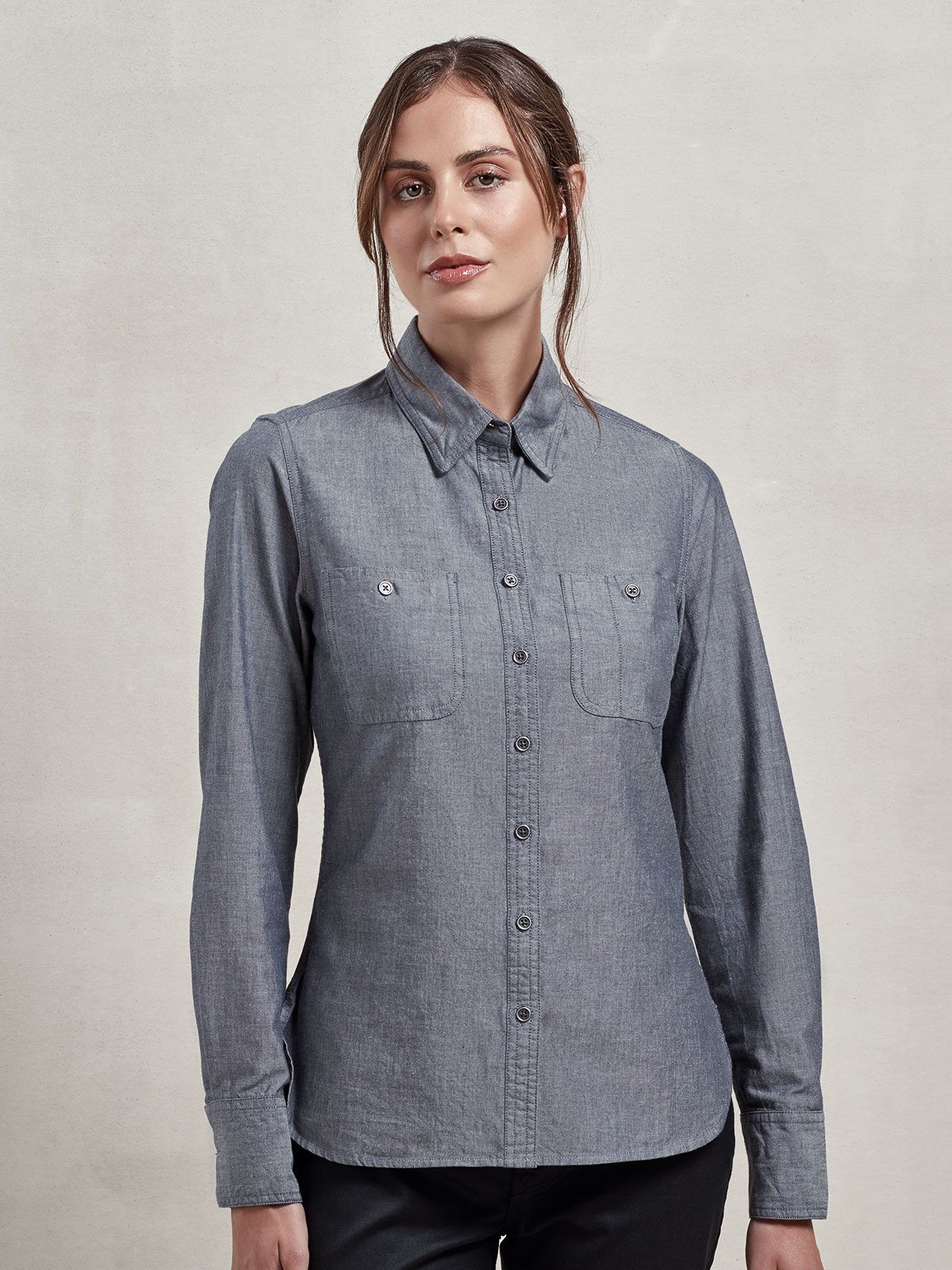 Women's Organic Chambray Fairtrade Shirt - Premier