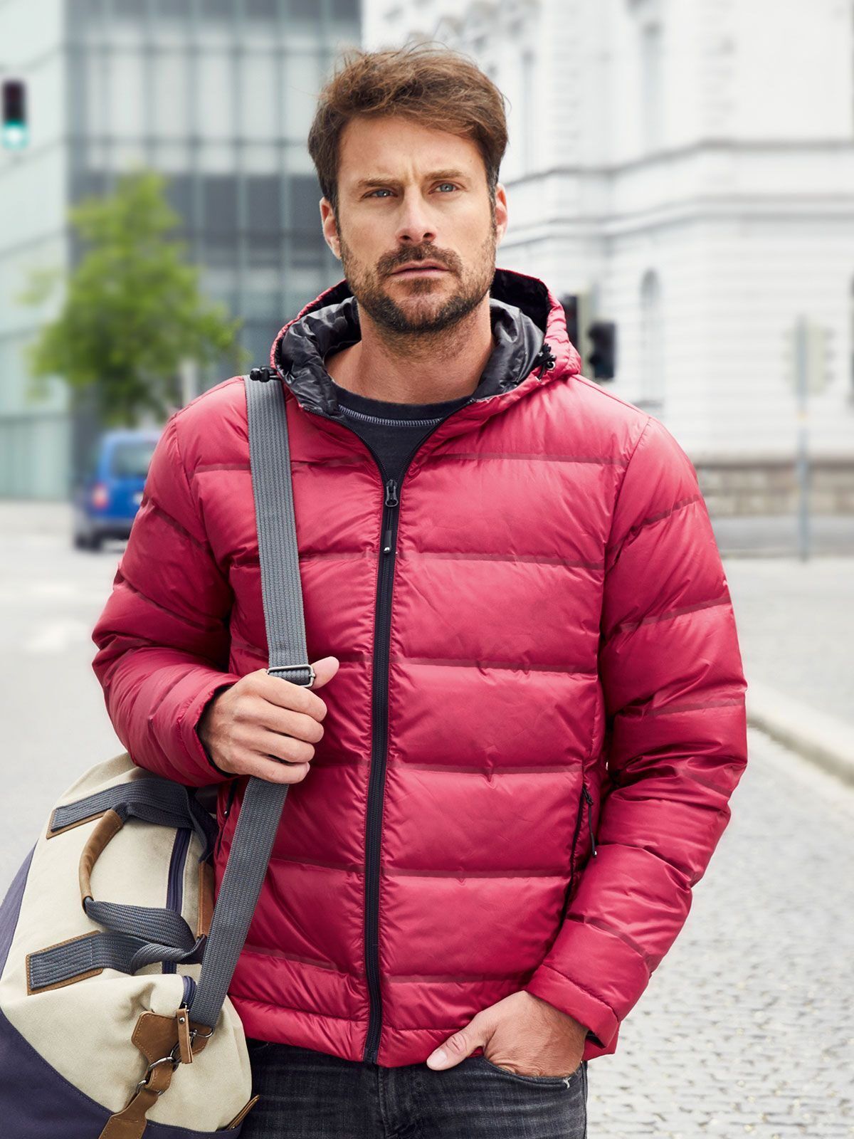 Men's Hooded Down Jacket - James & Nicholson