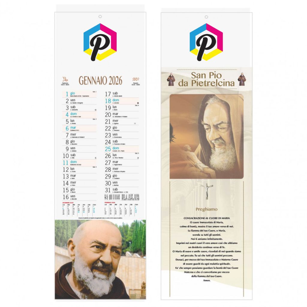 CALENDARIO SLIM SAN PIO