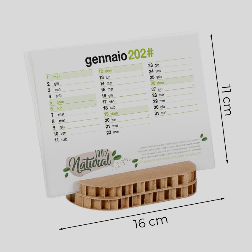Calendario ecologic da tavolo 16x11 - 6 fogli