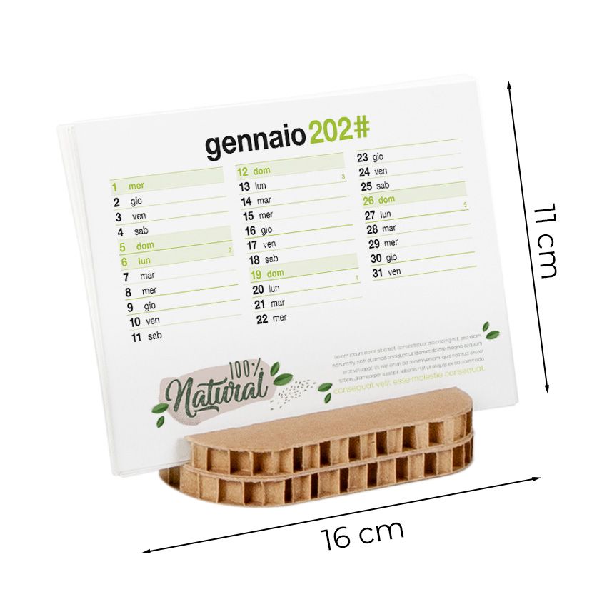 Calendario ecologic da tavolo 16x11 - 6 fogli