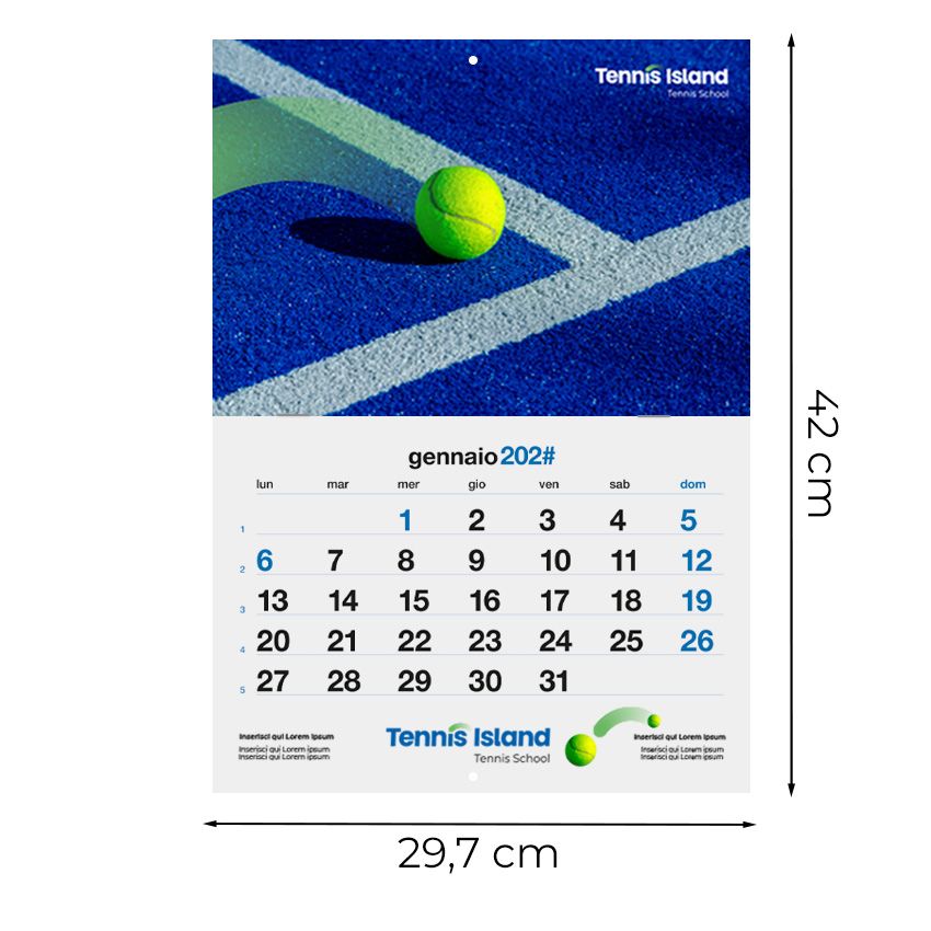 Calendario da parete 29,7x42 - 14 fogli (28 facciate)
