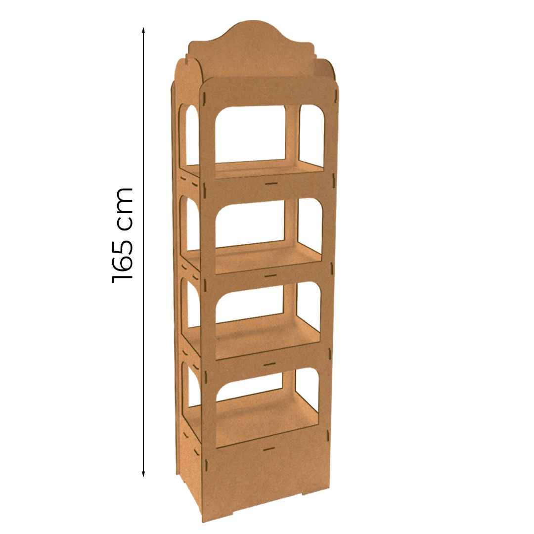 Espositore da terra in legno con 4 ripiani Oak