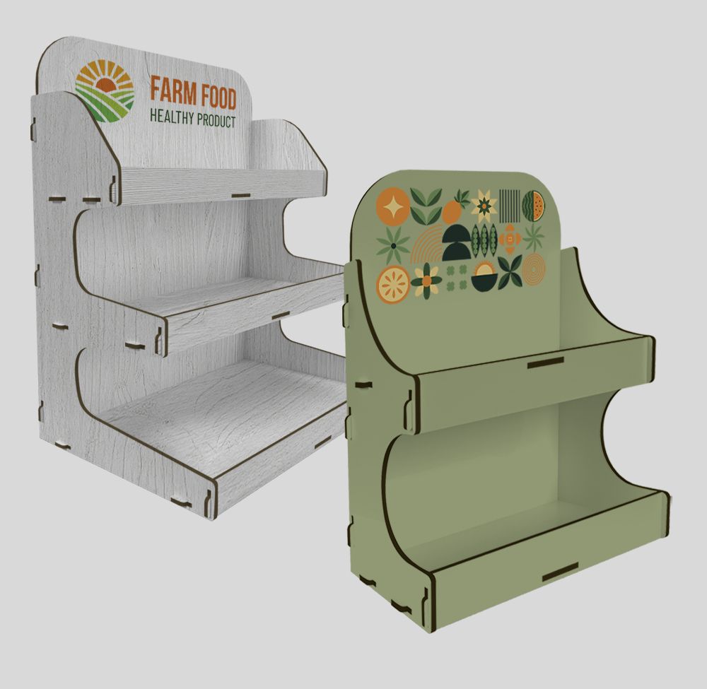 Espositori da banco in legno