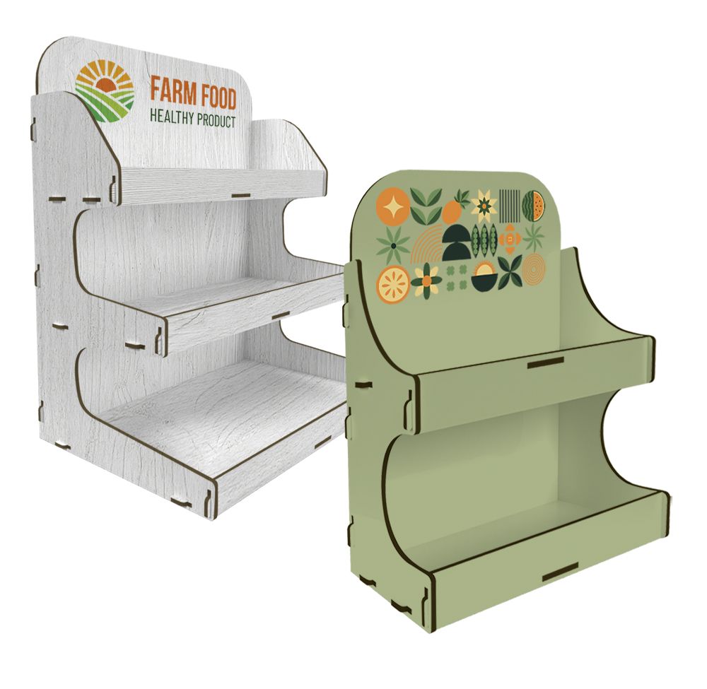 Espositori da banco in legno