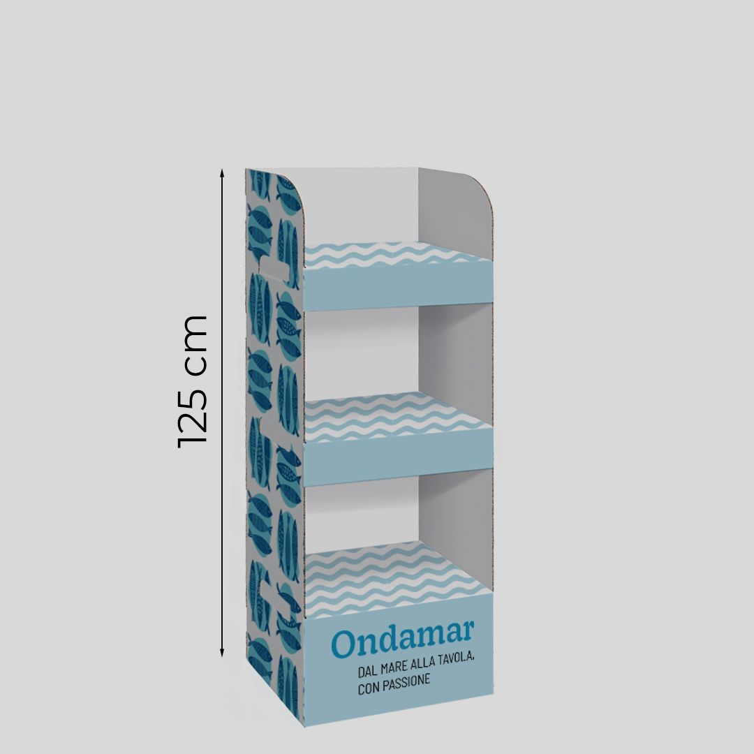 Espositore da terra con 3 ripiani Shelf S