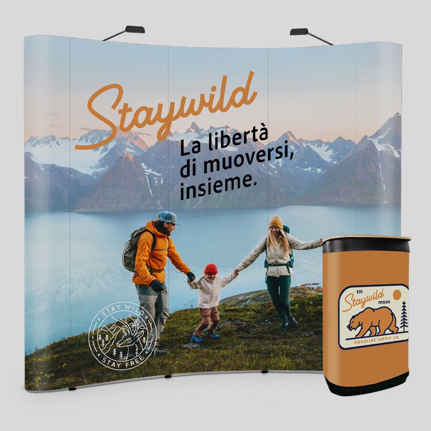 Espositore pop up curvo magnetico