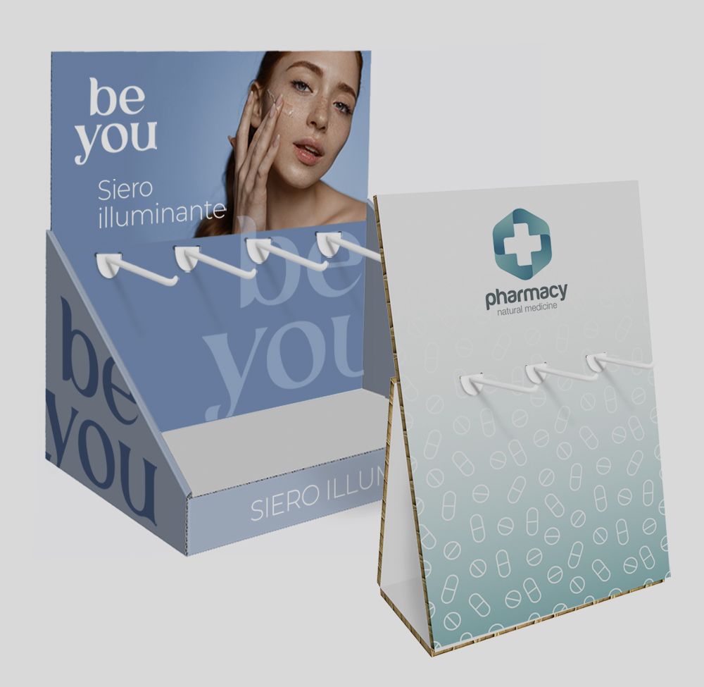 Espositori da banco con ganci broches