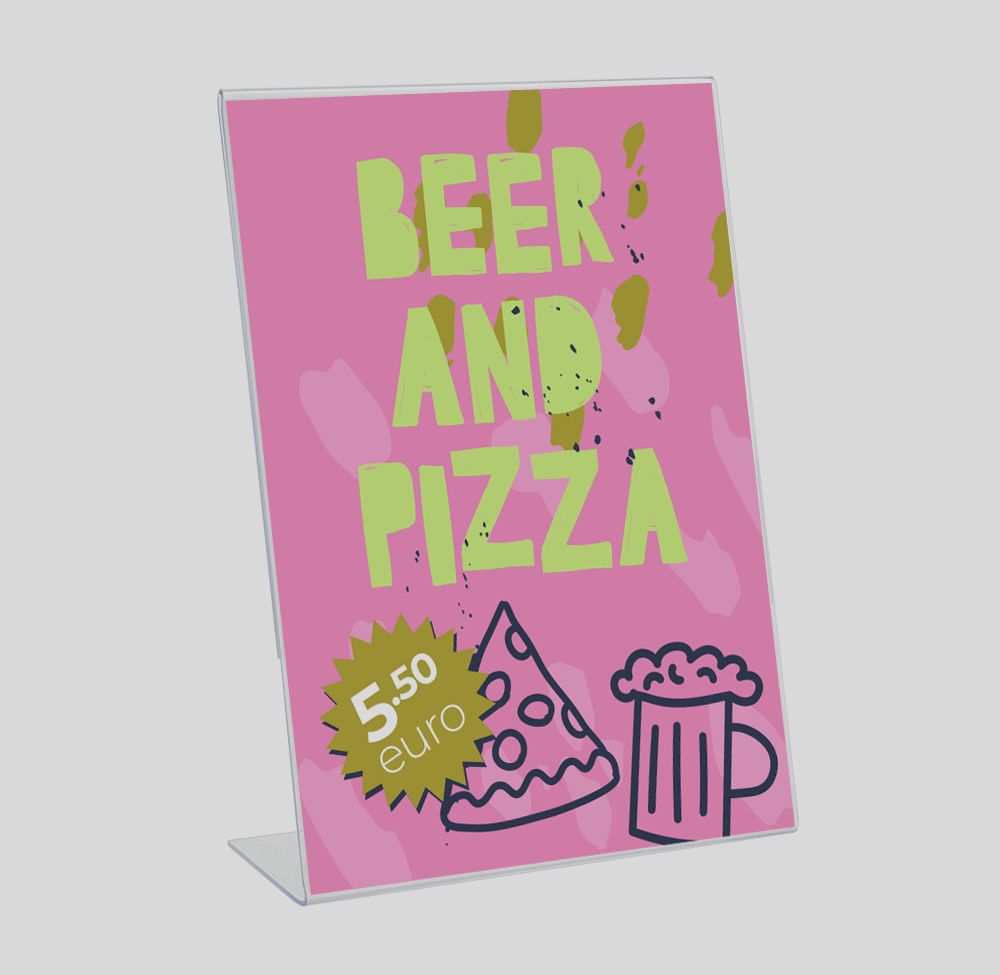 Diplay porta volantino da banco L-info