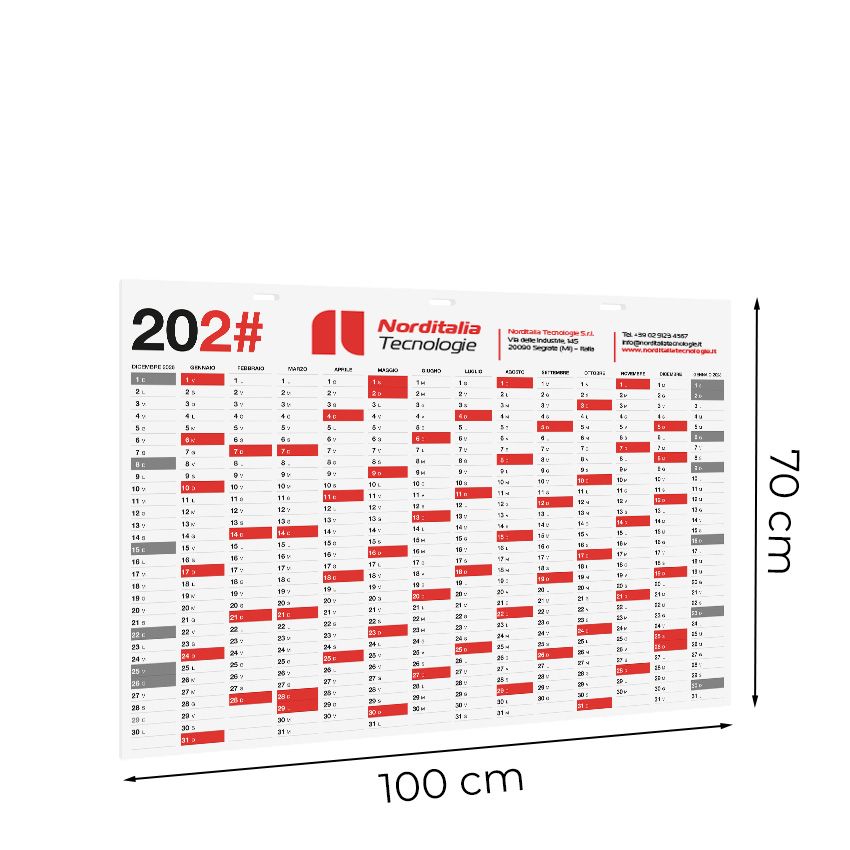 Calendario rigido in forex da parete 100x70