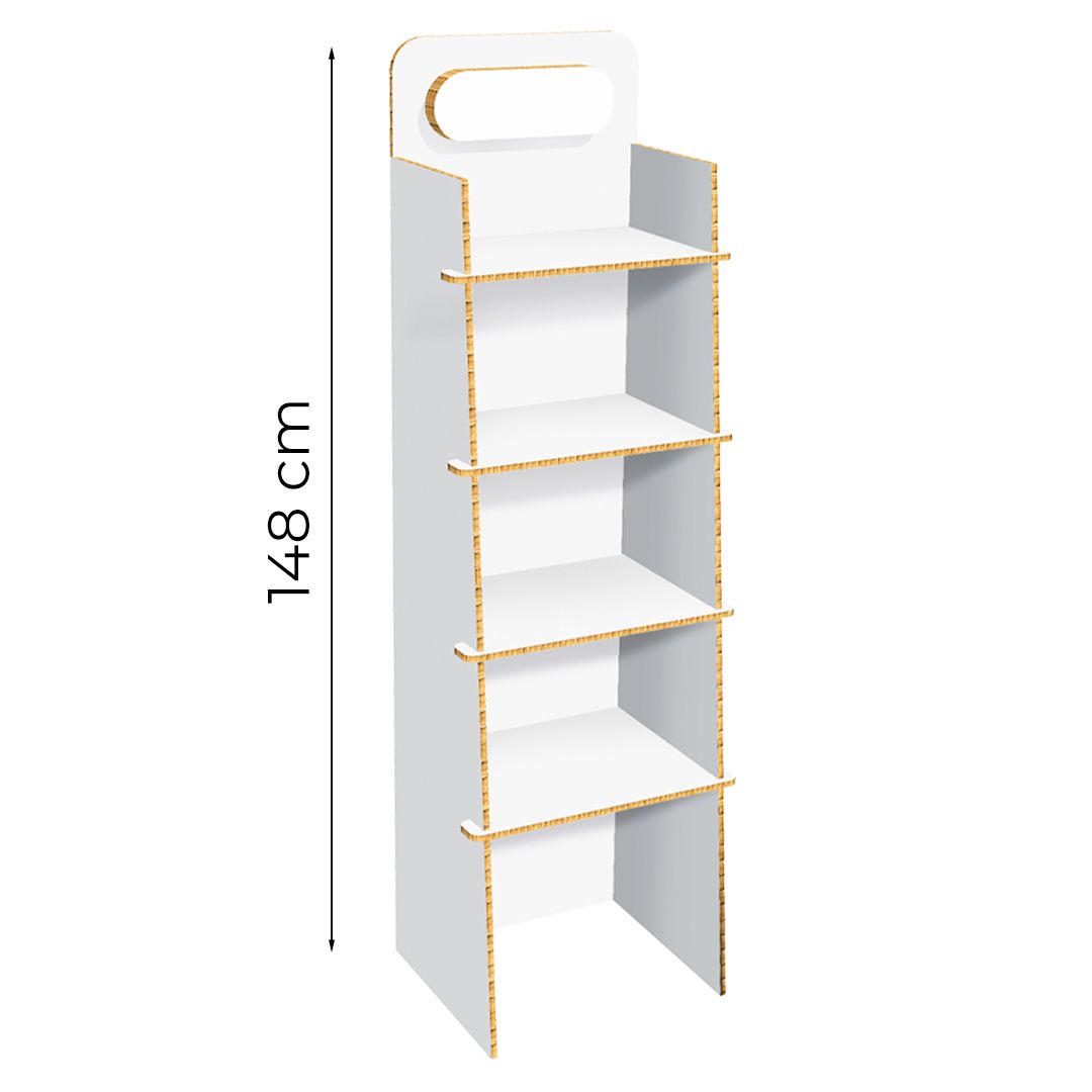 Espositore da terra bianco con 4 ripiani Pisa