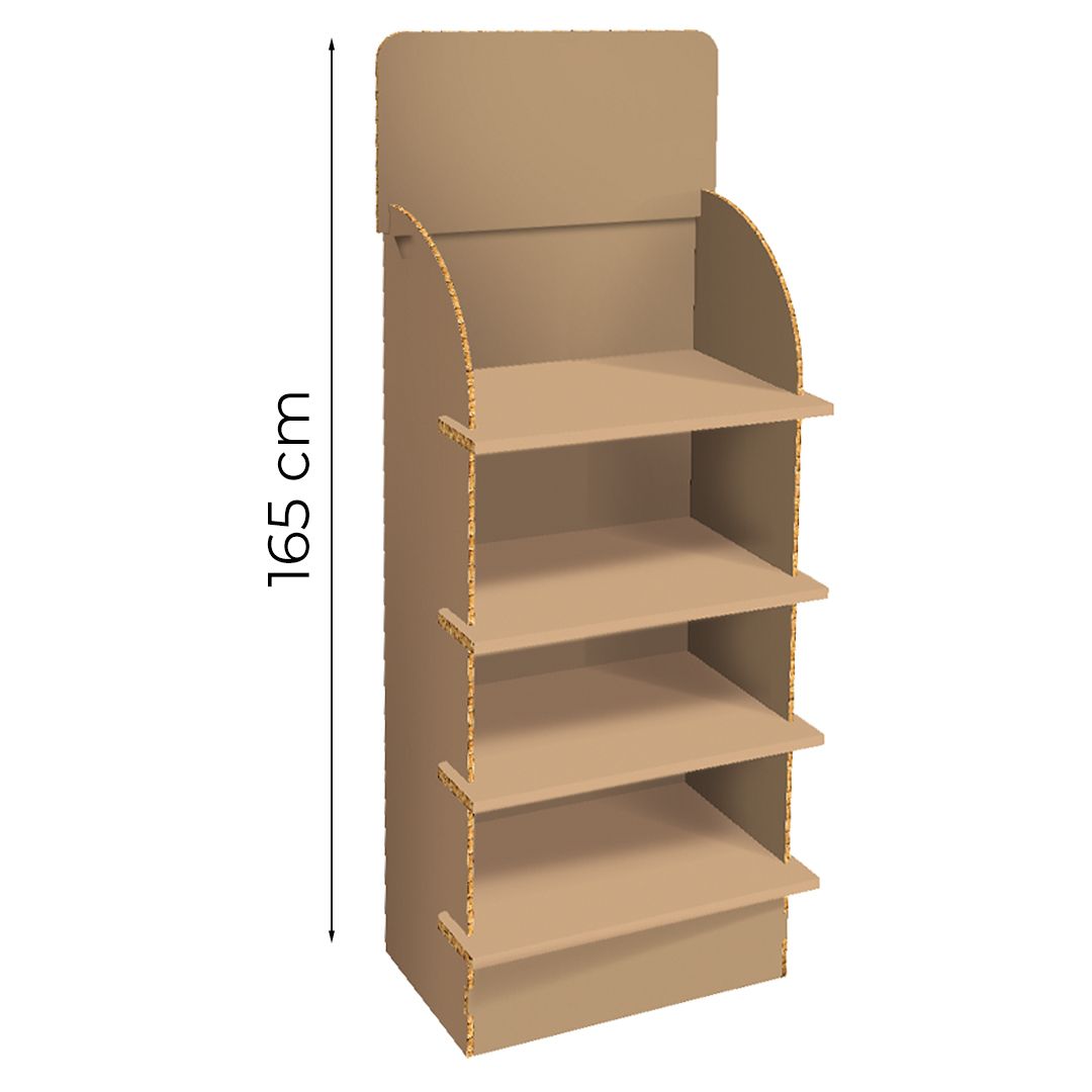 Espositore da terra avana con 4 ripiani Marquis