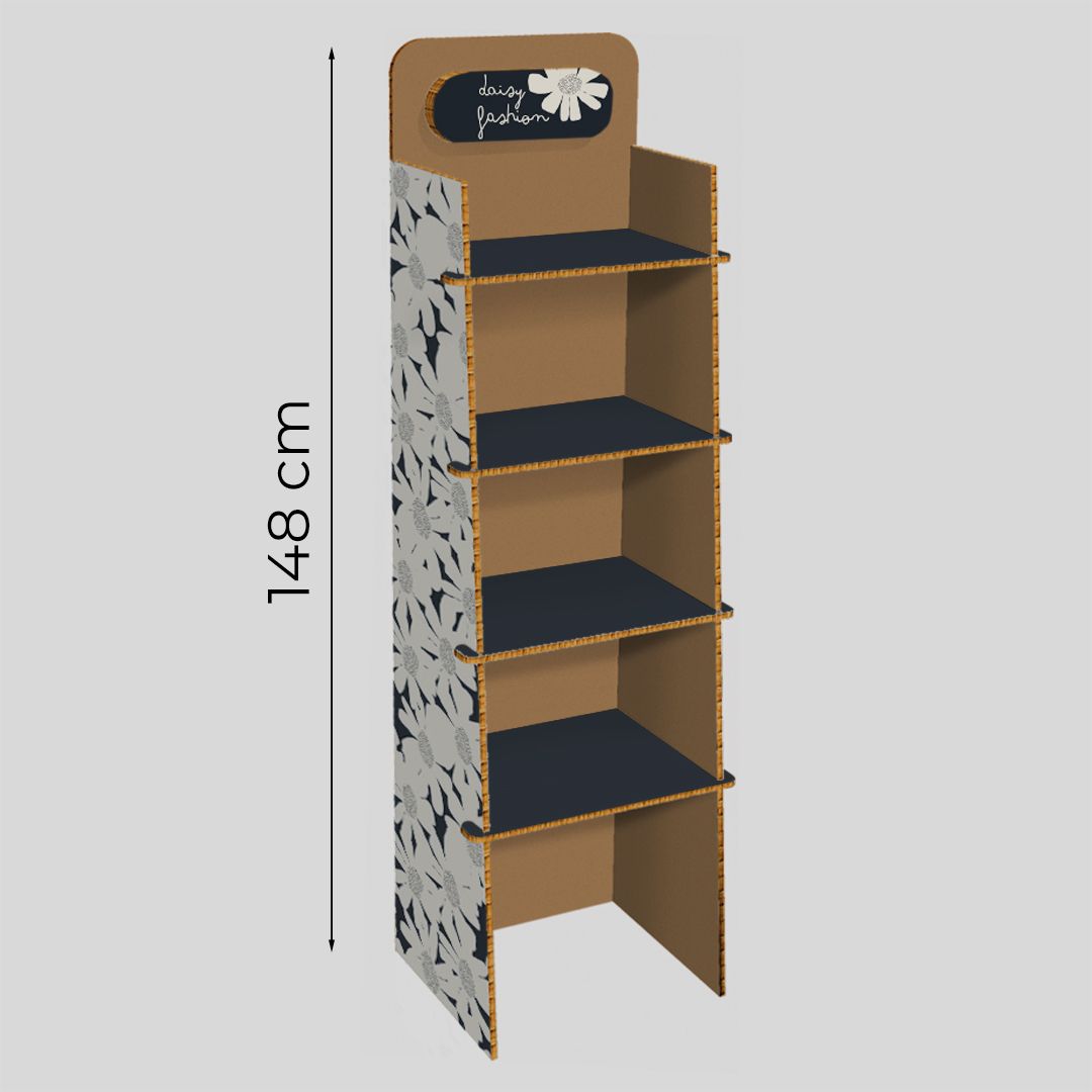 Espositore da terra avana con 4 ripiani Pisa