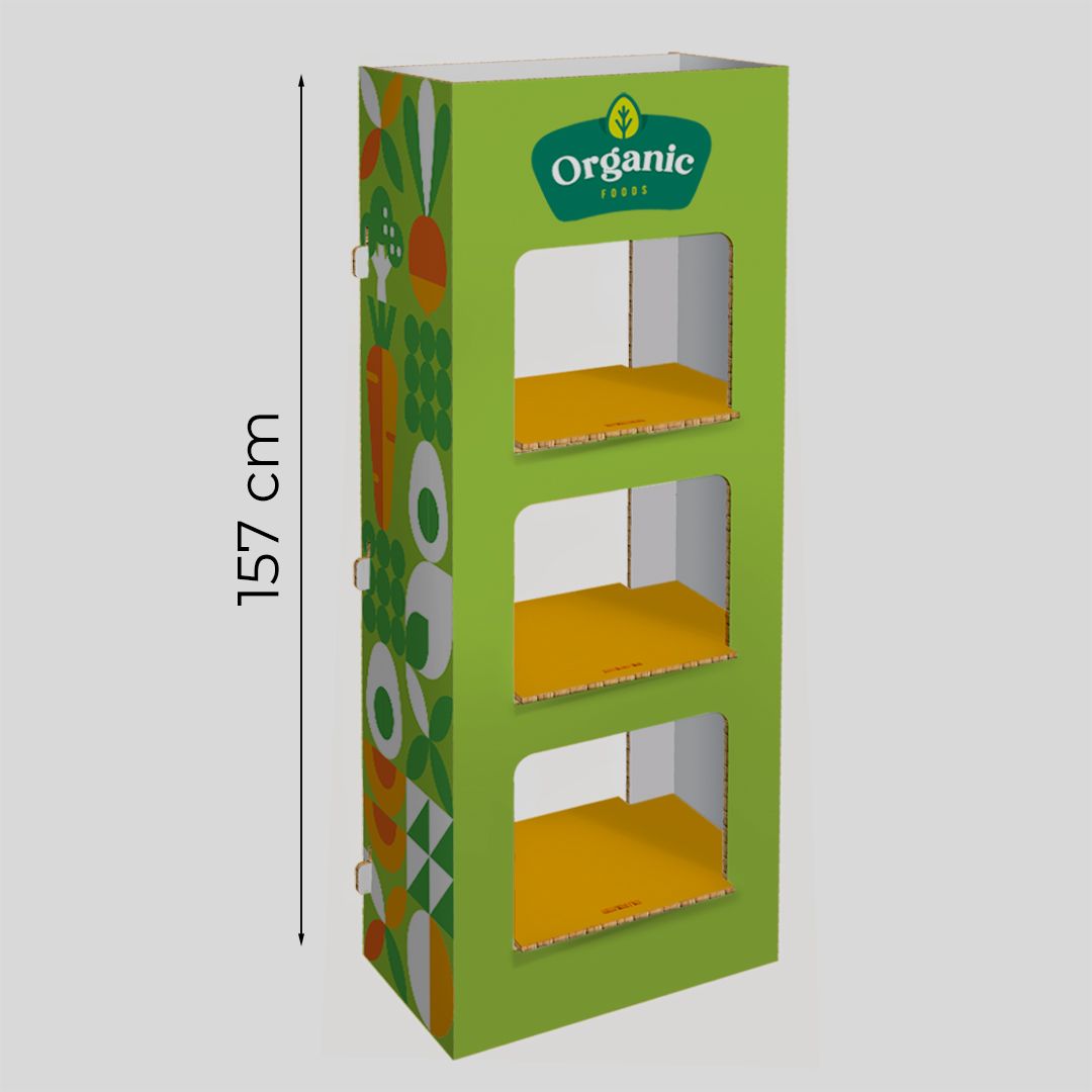 Espositore da terra con 3 ripiani Temple