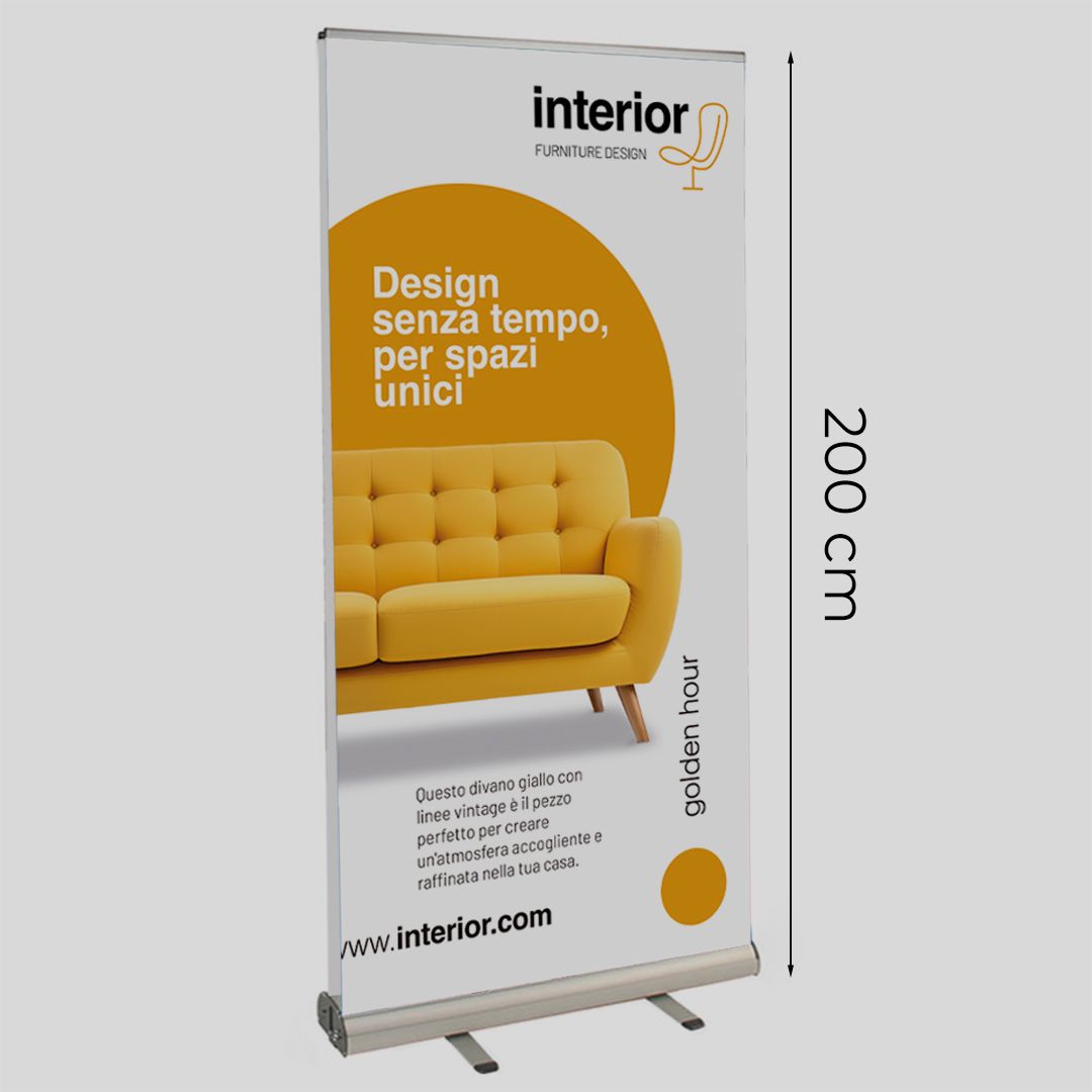 Roll up bifacciale da interno 100xh200 cm