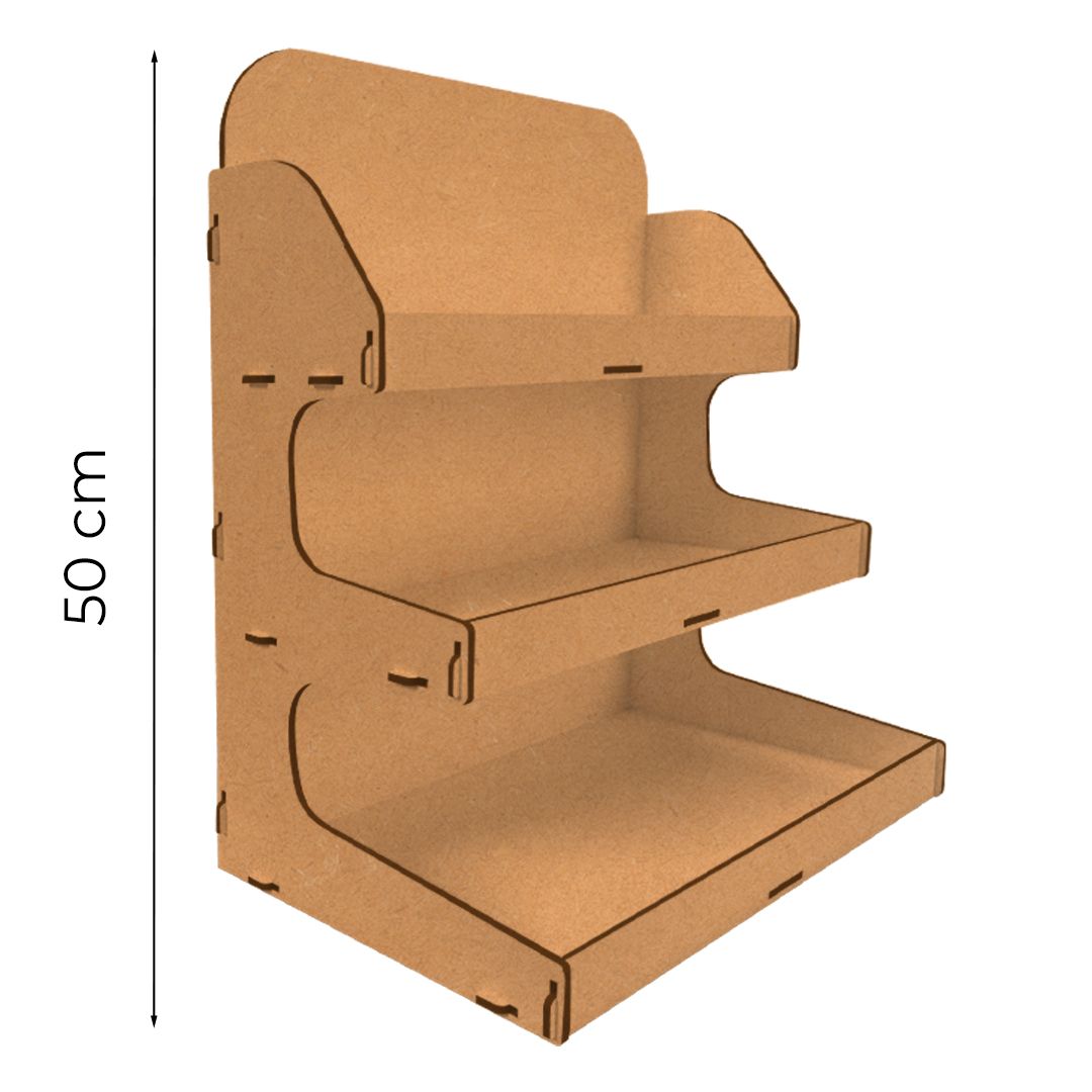 Espositore da banco in legno con 2 ripiani Elm