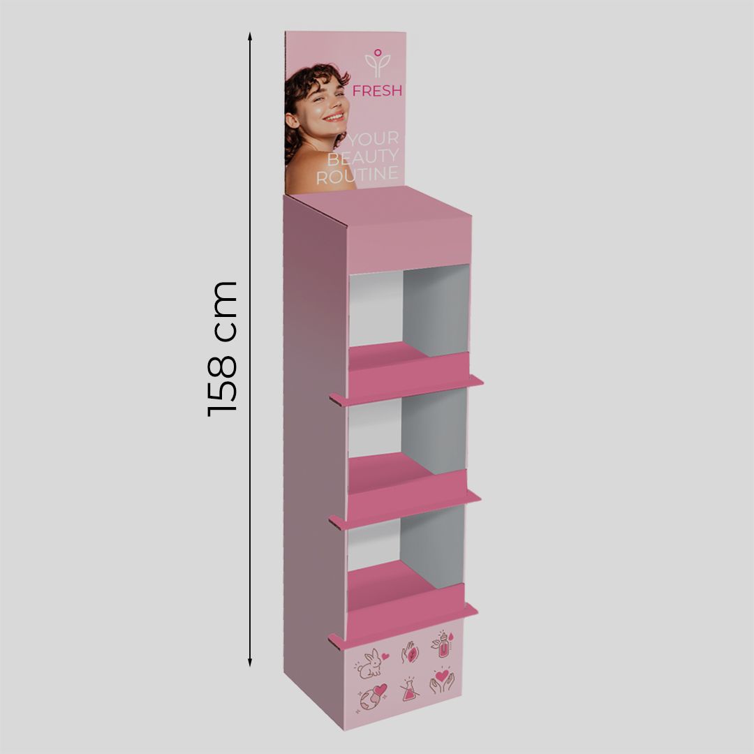 Espositore da terra con 3 ripiani Stack M