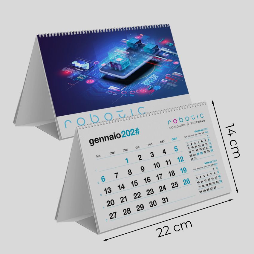 Calendario da tavolo 22x14 - 13 fogli (26 facciate)