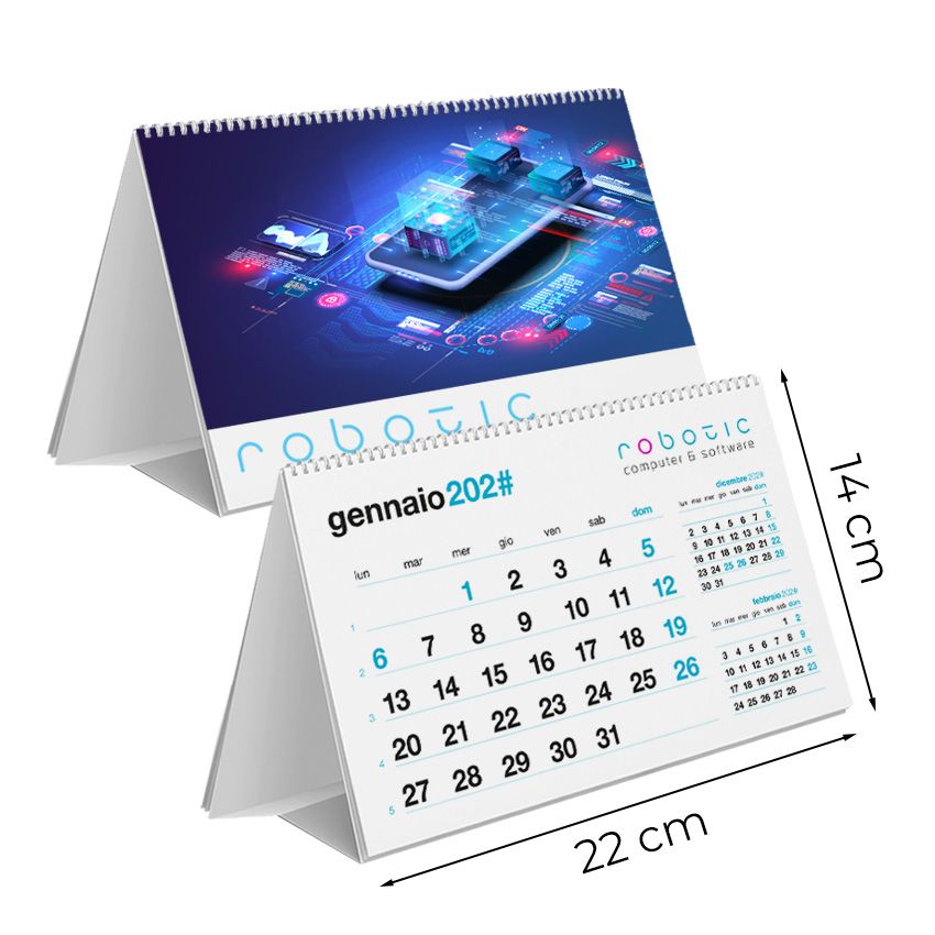 Calendario da tavolo 22x14 - 13 fogli (26 facciate)
