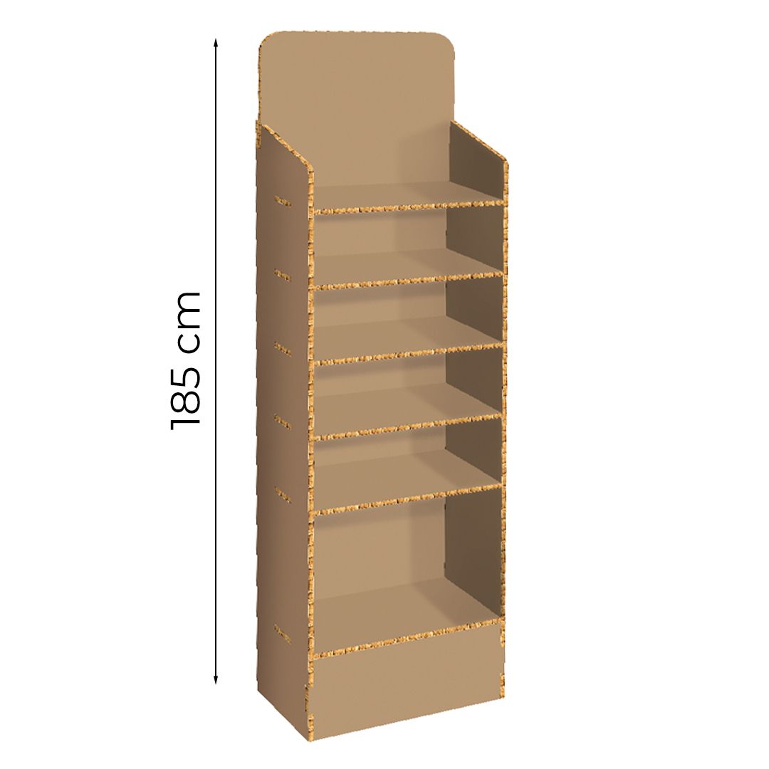 Espositore da terra avana con 6 ripiani Grid M