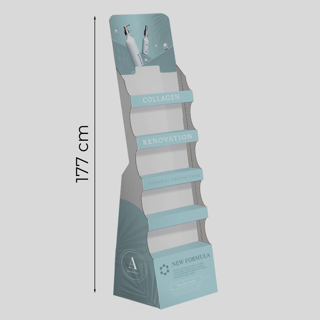 Espositore da terra con 5 ripiani Stairway M