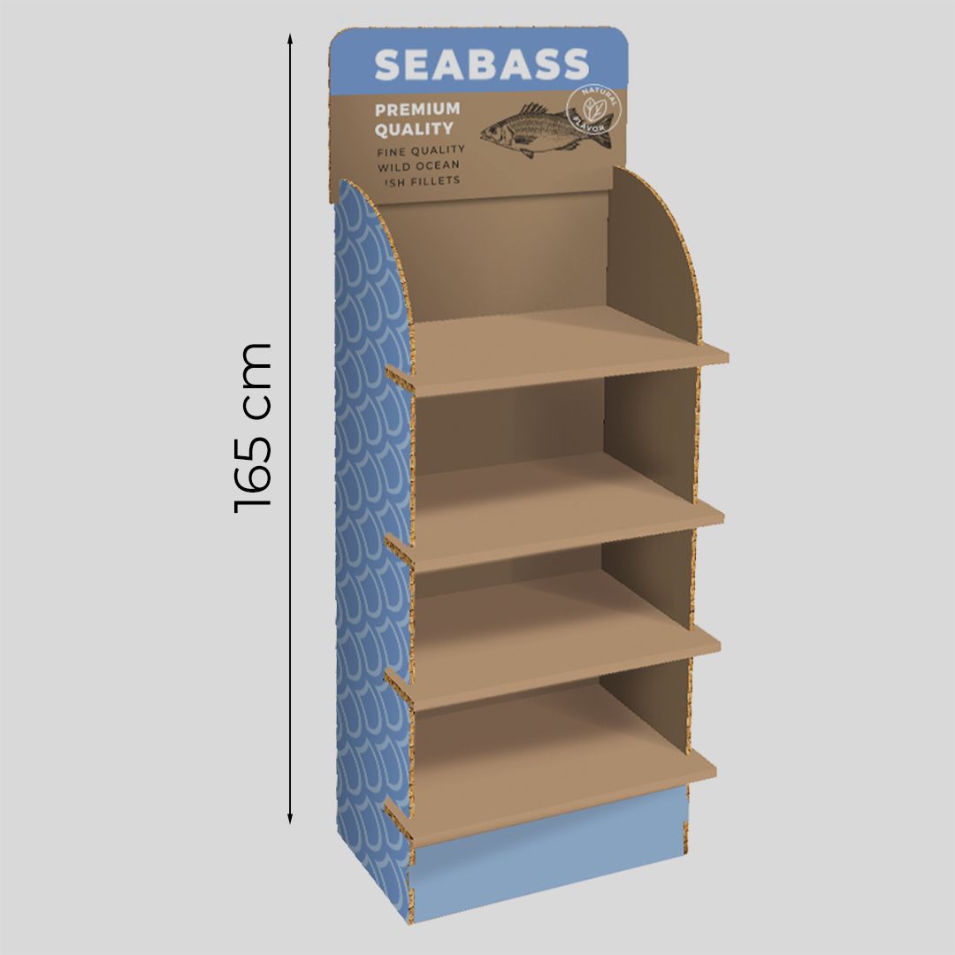 Espositore da terra avana con 4 ripiani Marquis