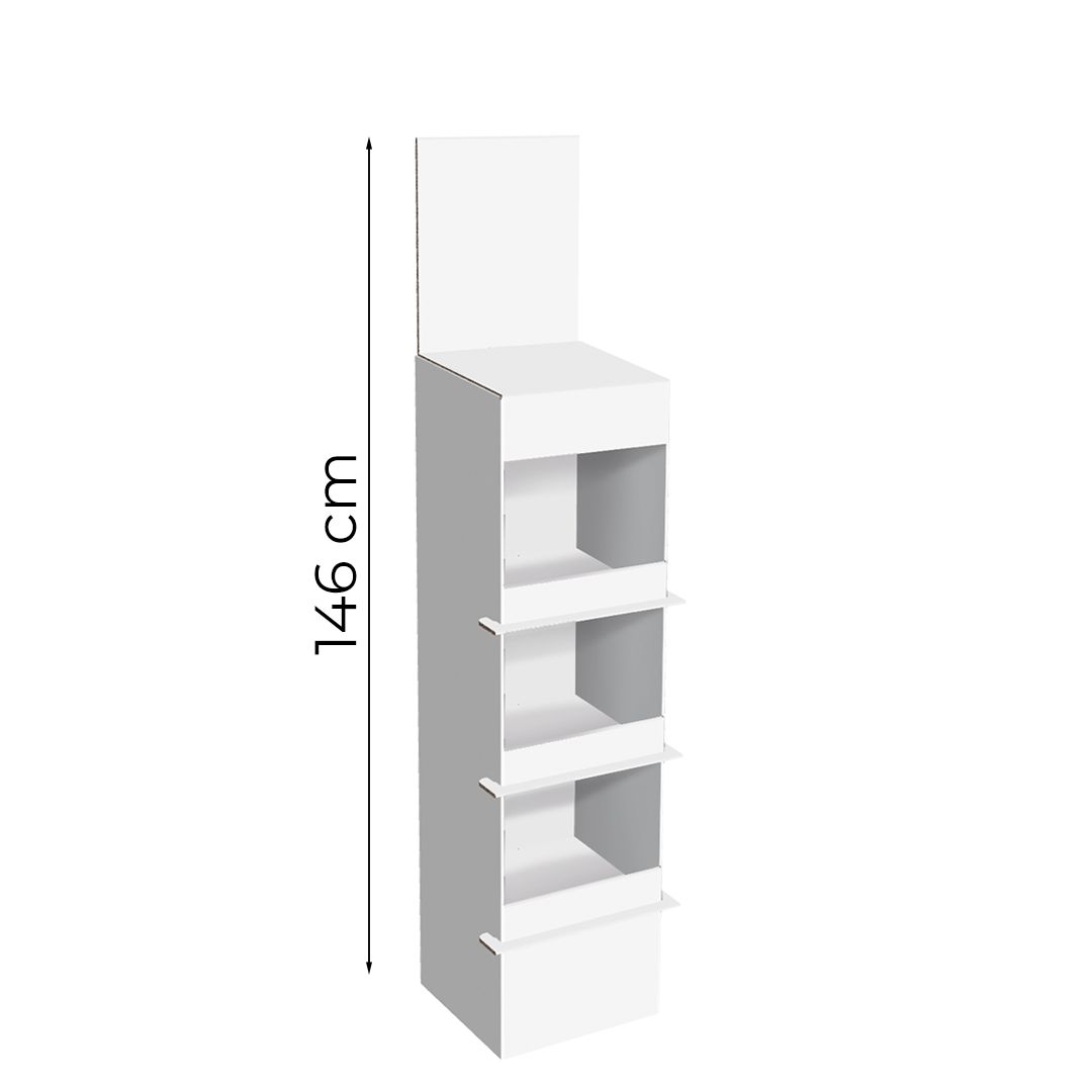 Espositore da terra con 3 ripiani Stack S