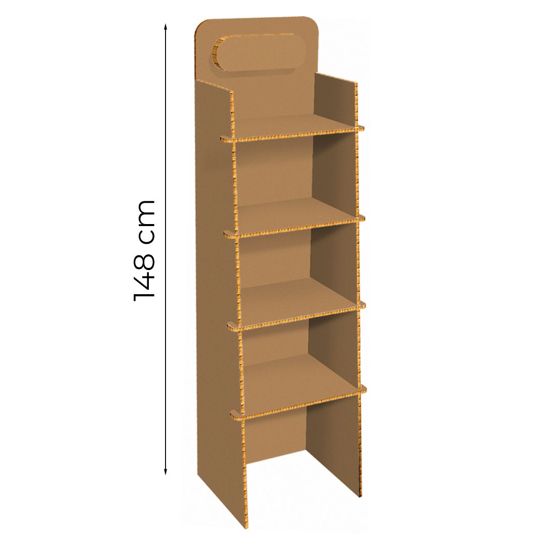 Espositore da terra avana con 4 ripiani Pisa