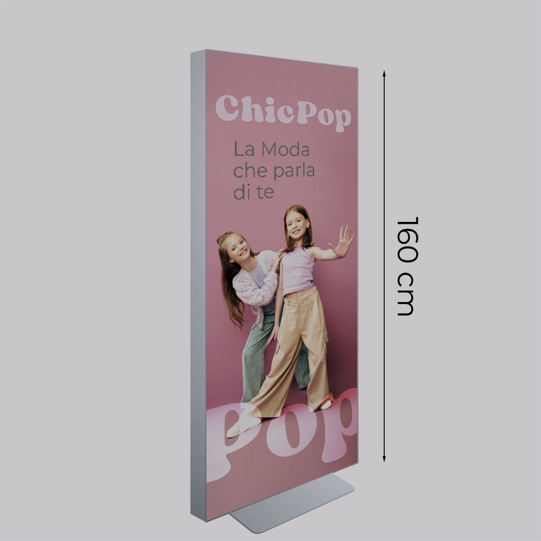 Totem luminoso bifacciale Vega 60xh160 cm