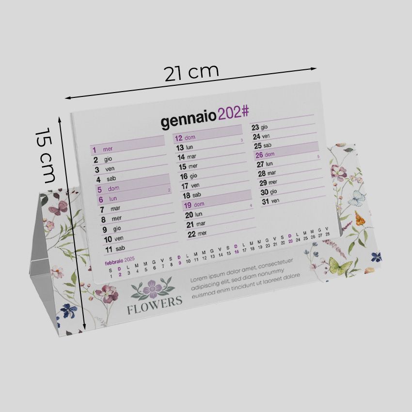 Calendario ecologic da tavolo 21x15 - 6 fogli