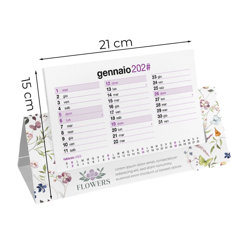 Calendario ecologic da tavolo 21x15 - 6 fogli