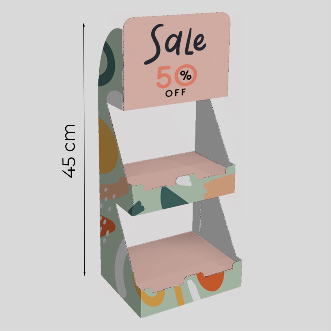 Espositore da banco in cartone a ripiani Upright