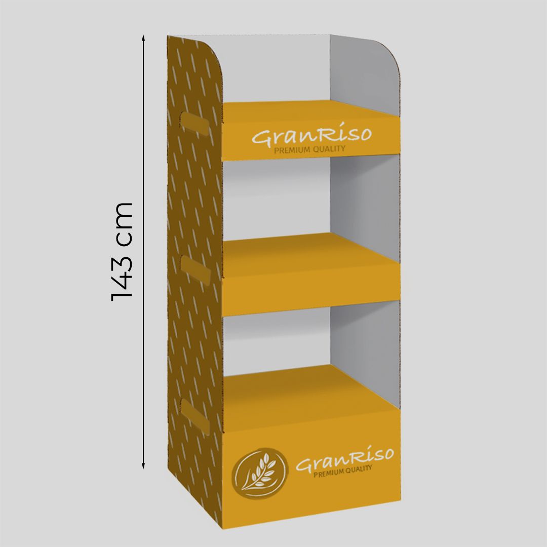 Espositore da terra con 3 ripiani Shelf M