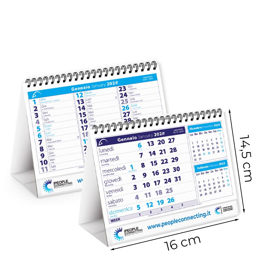 Calendario da tavolo 16x14,5 - 13 fogli (26 facciate)